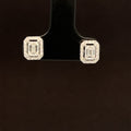Diamond 0.76ctw Halo Vintage Stud Earrings in 18k Two-Tone Gold - #397 - ERDIA351962