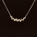 Diamond 0.45ctw Cluster Chevron Necklace in 18k White Gold - #398 - NLDIA068302