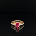 Ruby & Diamond Solitaire Double Engagement Ring in 18k Rose Gold - (#39-HRRUB001020) - Divine & Timeless Jewelry