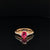 Ruby & Diamond Solitaire Double Engagement Ring in 18k Rose Gold - (#39-HRRUB001020) - Divine & Timeless Jewelry