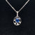 Sapphire & Diamond Oval Halo Pendant in 18k White Gold - (#3-HPSAP000395) - Divine & Timeless Jewelry