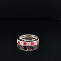Ruby & Diamond Classic Channel Wedding Band in 18k White Gold - (#40-HRRUB001668) - Divine & Timeless Jewelry