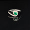 Emerald & Diamond 0.53ctw Oval Bypass Swirl Ring in 18k White Gold - #413 RGEME064509