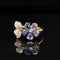 Blue Sapphire & Diamond 1.95ctw Tranquil Flower Ring in 18k Yellow Gold - #417 - RGMIX019462