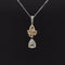 Yellow & White Diamond 2.15ctw Rose Cut Cluster Drop Necklace in 18k Two-Tone Gold - #350 - PDDIA341319