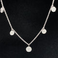 Diamond Eternity Halo Station Necklace in 18k White Gold - (#45-HLDIA000507) - Divine & Timeless Jewelry