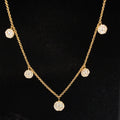 Diamond Eternity Halo Station Necklace in 18k Yellow Gold - (#46-HLDIA000495) - Divine & Timeless Jewelry