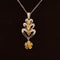 Fancy Yellow & White Diamond Triple Heart Drop Pendant in 18k Two-Tone Gold - #470 - PDDIA342519
