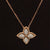 Diamond Cluster Rope 4-Petal Flower Necklace in 18k Two-Tone Gold - #475 - NLDIA068710
