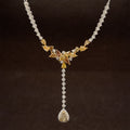 Diamond Wreath Pear Drop Tennis Chain Y-Necklace in 18k Two-Tone Gold - #477 - NLDIA068860