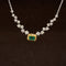 Emerald Halo & Diamond Cluster Vintage Necklace in 18k Two-Tone Gold - #479 - NLEME009270
