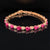 Pear Ruby & Diamond Cluster Tennis Bracelet in 18k Rose Gold - #483 - BRRUB013797