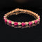 Pear Ruby & Diamond Cluster Tennis Bracelet in 18k Rose Gold - #483 - BRRUB013797