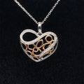 Diamond Anniversary Dream Halo Heart Pendant in 18k Two Tone Gold - (#48-PDDIA343857) - Divine & Timeless Jewelry
