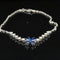 Blue Sapphire & Diamond Floral Station Bracelet in 18k White Gold - #493 - BRSAP022107