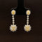 Fancy Yellow & White Diamond Double Flower Linear Earrings in 18k Two-Tone Gold - #499 - ERDIA353600