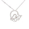 Diamond Butterfly & Heart Endless Ribbons Pendant in 18k White Gold - (#49-PDDIA343689) - Divine & Timeless Jewelry