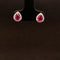 Ruby & Diamond Pear Halo Cluster Stud Earrings in 18k White Gold - #505 - ERRUB042620