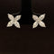 Diamond Marquise Floral Stud Earrings in 18k White Gold - #506 - ERDIA355820