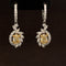 Fancy Yellow & White Diamond Fire Flower Drop Earrings in 18k Two-Tone Gold - #507 - ERDIA354866