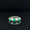 Emerald & Diamond Cluster Anniversary Ring in 18k White Gold - #512 - RGEME066261