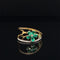 Emerald & Tsavorite, Diamond Orbital Split Ring in 18k Two-Tone Gold - #514 - HREME001081