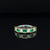 Emerald & Diamond Vintage Milgrain Anniversary Ring in 18k Two-Tone Gold  - #518 -RGEME065637
