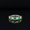 Emerald & Diamond Vintage Milgrain Anniversary Ring in 18k Two-Tone Gold  - #518 -RGEME065637
