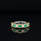 Emerald & Diamond Art Deco Anniversary Ring in 18k Two-Tone Gold - #519 - RGEME065643