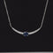 Vintage Oval Sapphire & Diamond 0.99ctw Chevron Necklace in 18k White Gold - #321 - NLSAP014780