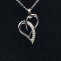Diamond Dream Wavy Double Heart Pendant in 18k White Gold - (#51-PDDIA340905) - Divine & Timeless Jewelry