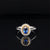 Oval Sapphire & Diamond Flower Halo Engagement Ring in 18k Two-Tone Gold - #528 - HRSAP001094