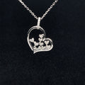 Diamond Floating Open Heart Pendant in 18k White Gold - (#52-PDDIA348141) - Divine & Timeless Jewelry