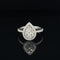 Diamond Pear Illusion Halo Cluster Engagement Ring in 18k White Gold - #539 - HRDIA003942