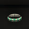 Emerald & Diamond Wedding Anniversary Ring in 18k White Gold - #540 - RGEME065541