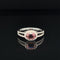 Rubellite Pink Tourmaline & Diamond Oval Halo Split Ring in 18k White Gold - #542 - RGRUL006232