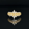 Fancy Yellow & White Diamond Flower Cluster Engagement Ring in 18k Two-Tone Gold - #544 - RGDIA669308