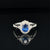 Blue Sapphire & Diamond Cluster Engagement Anniversary Ring in 18k White Gold - #547 - #RGSAP217443