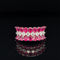 Ruby & Diamond Triple Row Concave Anniversary Ring in 18k White Gold - #550 - RGRUB107153