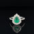 Pear Emerald & Diamond Halo Cluster Engagement Anniversary Ring in 18k White Gold - #551 - RGEME065337