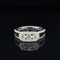 Diamond 3-Stone Split Band Halo Anniversary Ring in 18k White Gold - #554 - RGDIA670502