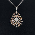 Diamond Spiderweb Pear Pendant in 18k Rose Gold - (#57-PDDIA343791) - Divine & Timeless Jewelry