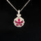 Ruby & Diamond Daisy Medallion Pendant in 18k White Gold - (#67-PDRUB029992) - Divine & Timeless Jewelry