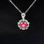 Ruby & Diamond Flower Star Pendant in 18k White Gold - (#68-PDRUB029926) - Divine & Timeless Jewelry