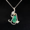 Emerald & Diamond Garden Flower Pendant in 18k White Gold - (#70-PDEME017085) - Divine & Timeless Jewelry
