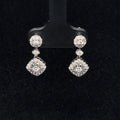 Diamond Triple Halo Dangle Earrings in 18k White Gold - (#79-ERDIA344846) - Divine & Timeless Jewelry