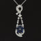 Diamond Cascade Blue Sapphire Ribbon Wreath Necklace in 18k White Gold - (#175 - PDSAP046246)