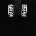 Diamond Single Row Filigree Hoop Earrings in 18k White Gold - (#83-ERDIA248821) - Divine & Timeless Jewelry