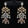 Diamond Triple Luxe Chandelier Earrings in 18k Tri-Color Gold - (#86-ERDIA342092) - Divine & Timeless Jewelry
