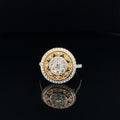 Diamond Medallion Sun Cluster Ring in 18k Two Tone Gold - (#89-RGDIA650972) - Divine & Timeless Jewelry